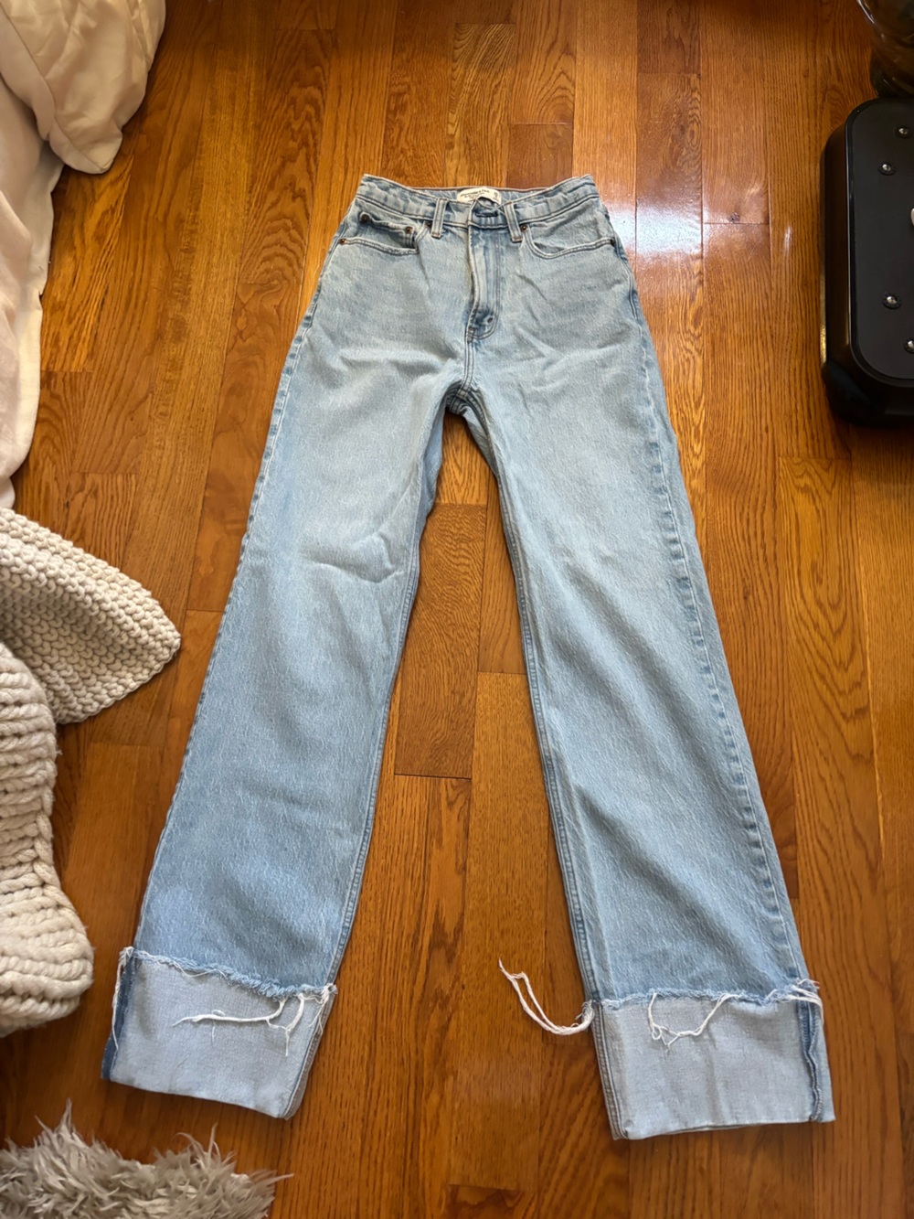 Abercrombie & Fitch Light Blue Straight Leg Jeans- Long